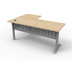 Rapidline Span Corner Workstation 1800Wx1200mmW Natural Oak & Silver