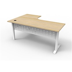 Rapidline Span Corner Workstation 1800Wx1200mmW Natural Oak & White