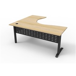 Rapidline Span Corner Workstation 1800Wx1500mmW Natural Oak & Black