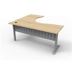 Rapidline Span Corner Workstation 1800Wx1500mmW Natural Oak & Silver