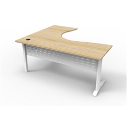 Rapidline Span Corner Workstation 1800Wx1500mmW Natural Oak & White
