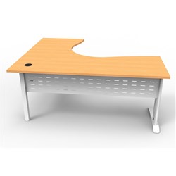 Rapidline Span Corner Workstation 1800Wx1500mmW Beech & White
