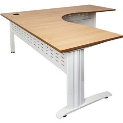 Rapidline Span Corner Workstation 1800Wx1800mmW Beech & White