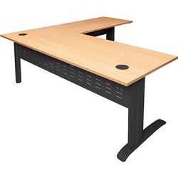 Rapidline Span Desk and Return 1800W Beech & Black