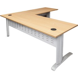 Rapidline Span Desk and Return 1800W Beech & Silver