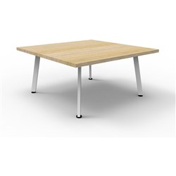 Rapidline Eternity Coffee Table 450Hx900wx900mmD Natural Oak Top White Satin Base