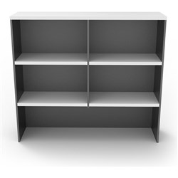 Rapidline Worker Desk Hutch 4 shelves 1070Hx1200Wx315mmD Natural White and Ironstone