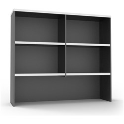 Rapidline Worker Desk Hutch 4 shelves 1070Hx1500Wx315mmD Natural White and Ironstone