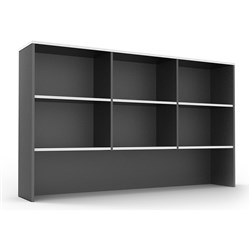 Rapidline Worker Desk Hutch 6 shelves 1070Hx1800Wx315mmD Natural White and Ironstone