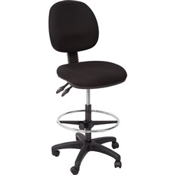 RAPIDLINE EC070BM DRAFTING MEDIUM BACK  BLACK FABRIC OPERATOR CHAIR