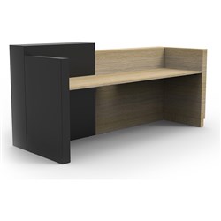 Rapid Sempre Reception Counter 1150Hx2400Wx950mmD Natural Oak and Black