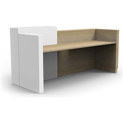 Rapid Sempre Reception Counter 1150Hx2400Wx950mmD Natural Oak and White