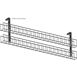 Rapid Cable Management Dual Basket 950mm 2GPO+2Data+1.5m Interconnecting Lead Black