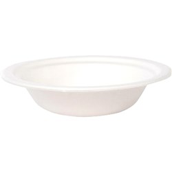 Earth Eco Sugarcane Bowls Round 180mm White Pack of 25