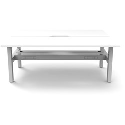 Rapidline Boost Static Back To Back Workstation+Tray 2 Person 1800Wx1500Dx730mmH White/White