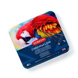 Derwent Chromaflow Coloured Pencils Assorted Tin Pack Of 48