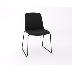 OLG Vista Visitor Glide Chair Black Sled Base Black Upholstered Seat And Back