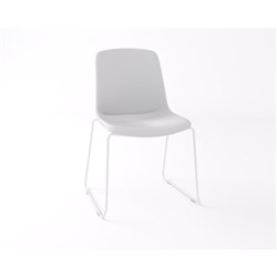 OLG Vista Visitor Glide Chair White Sled Base White Upholstered Seat And Back