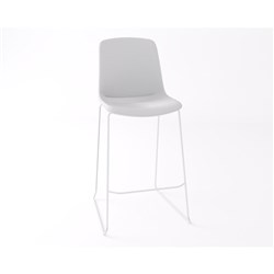 OLG Vista Rise Barstool With White Steel Frame White Upholstered Seat And Back