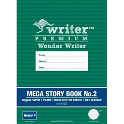 Wonder Writer Mega Story Book 2 10mm Dotted Thirds 64 Page