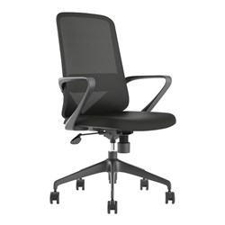 Buro Mondo Mistral High Back Office Chair With Arms Fabric Seat Mesh Back Black