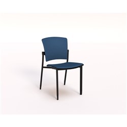 OLG Zipp 4 Leg Chair Navy Fabric Seat And Back Black Frame