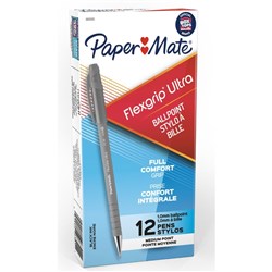 PaperMate FlexGrip Ultra Ballpoint Pens Medium 1.0mm Retractable Black Box of 12