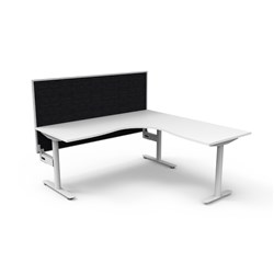 Rapidline Halo Static Corner Workstation + Screen 1800/1800W x 1330mmH White/Wht