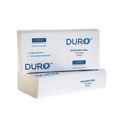 Caprice Duro Interleaved Hand Towel 1 Ply 230 x 240mm 150 Sheets Carton Of 16