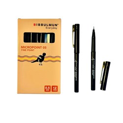 Bibbulmun Micropoint Black Fineliner Markers 0.5mm Box Of 12 Black Everyday