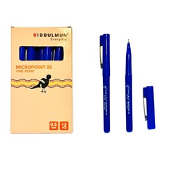 Bibbulmun Micropoint Blue Fineliner Markers 0.5mm Box Of 12 Blue Everyday