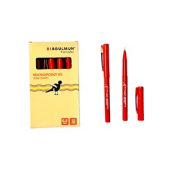 Bibbulmun Micropoint Red Fineliner Markers 0.5mm Box Of 12 Red Everyday