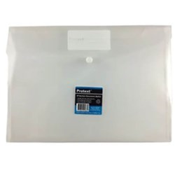 Protext Poly Document Envelope Button Closure A5 Clear