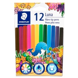 Staedtler Luna Fibre Tip Marker Pen Pack 12