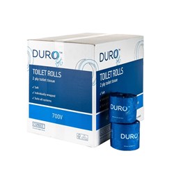 CAPRICE Duro Toilet Roll 2 PLY 700 sheet Individually Wrapped Box of 48