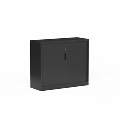 OLG Tempo Tambour Cabinet 2 Shelves 1200W x 450D x 1020mmH Black