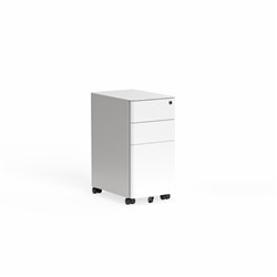 OLG Tempo Mobile Pedestal 2 Drawer 1 File Narrow + Rounded Corners 300Wx450Dx592mmH White