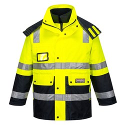 Huski Venture Hi-Vis 4-in-1 Contrast Jacket 2XL Yellow And Navy