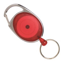 Bibbulmun Retractable Snap Red Lock Key Holders 25mm Red Pack Of 4