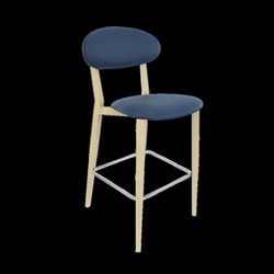 Durafurn Atlanta Barstool Narrow Backrest Oak Frame And Navy Vinyl Seat