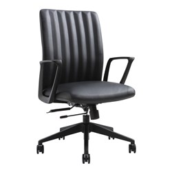 Buro Artemis Mid Back Office Chair Black PU Seat And Back