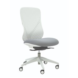 Buro Axon Office Chair White Fabric Seat and Mesh Back