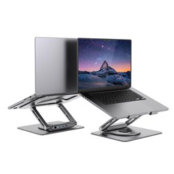 Mbeat Stage S12 Rotating Laptop Stand + USB-C Docking Station 11-17 Inch Grey