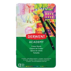 DERWENT ACADEMY COLOUR PENCILS TIN 12