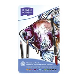 DERWENT ACADEMY WATERCOLOUR PENCIL SET TIN 12 BTS