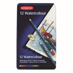 DERWENT WATERCOLOUR PENCILS TIN 12 R23881