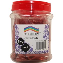 RAINBOW GLITTER BULK 1 KG JAR Red