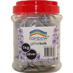 RAINBOW GLITTER BULK 1 KG JAR Silver