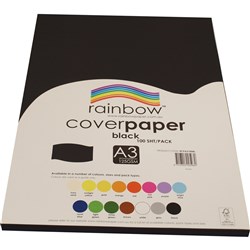 RAINBOW BLACK A3 125gsm Cover Paper 100 sheets