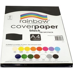 RAINBOW COVER PAPER 120GSM A4 BLACK PK100 SHEETS